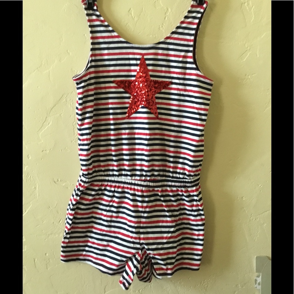 Girls Children’s Place One Piece Red, White & Blue Romper Size 10/12